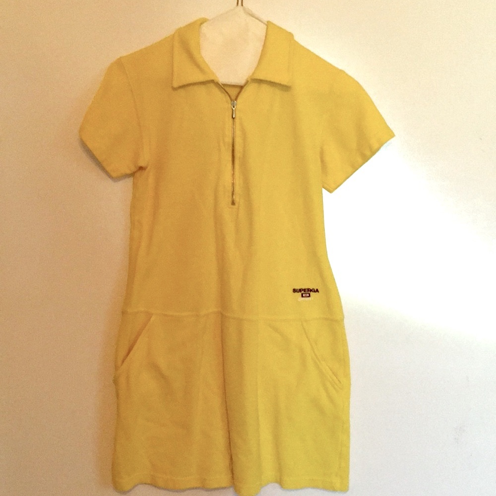 Junior Girls - Size Large- Superga Yellow Sport dress with pockets
